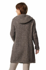 Alpaka Long Cardigan ANNABELL mit Bio Baumwolle - ungefärbt