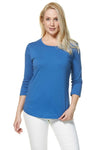 T-Shirt mit 3/4 Arm aus 100% Bio-Pima-Baumwolle lapisblau