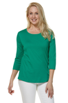 T-Shirt mit 3/4 Arm aus 100% Bio-Pima-Baumwolle summergreen