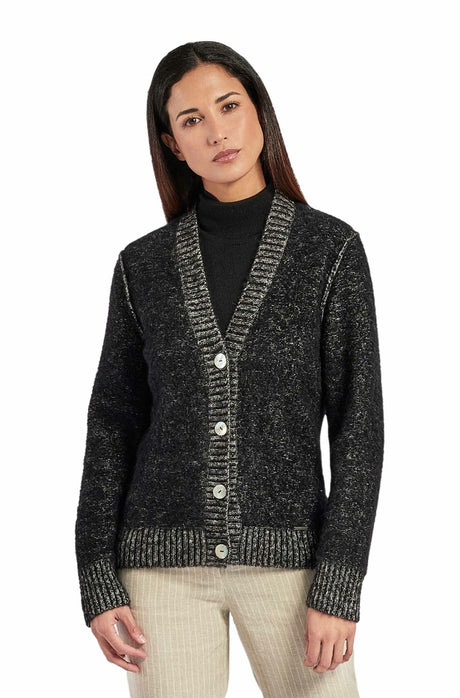 Alpaka Wende-Cardigan WEEK aus 90% Alpaka schwarz grau