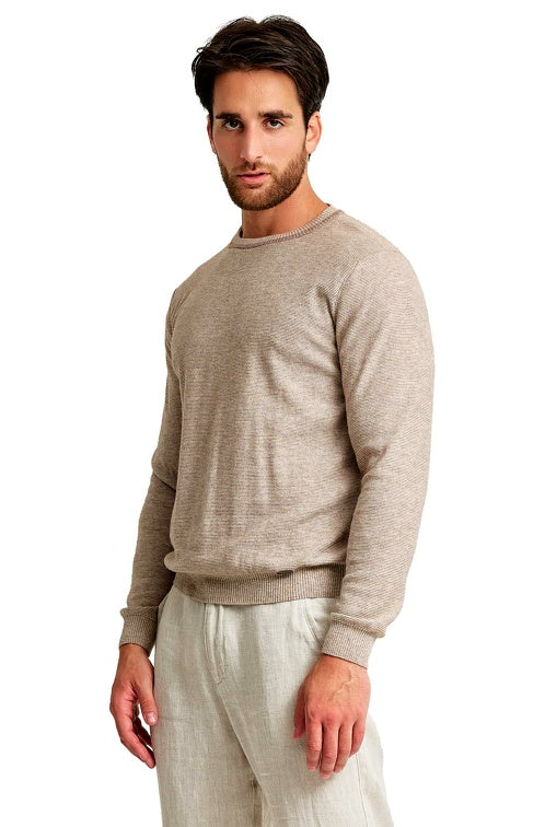 ECO-Alpaka Pullover WALBURG mit Bio-Baumwolle arcilla