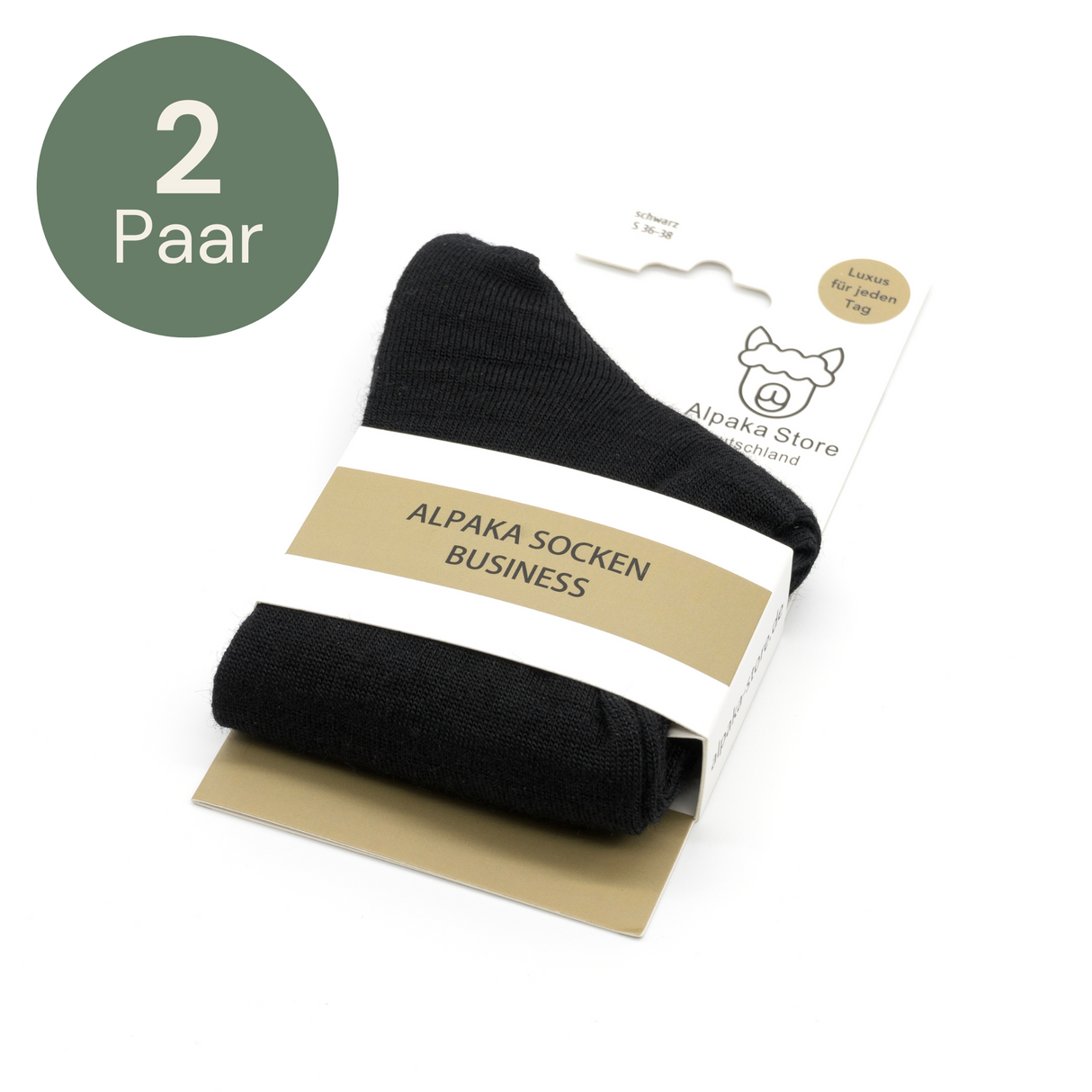 NEU: 2er Pack Socken BUSINESS LUXUS - 70% Alpaka schwarz