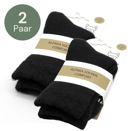 2er Pack Socken COMFORT DIABE - 74% Alpaka schwarz 2er-Pack