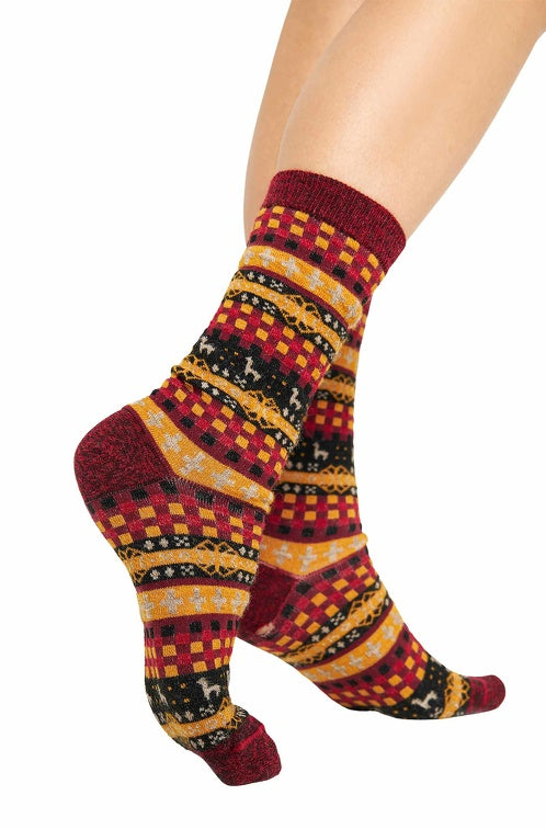 Patchwork Socken CANDELA - 67% Alpaka candela