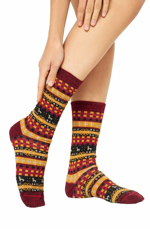 Patchwork Socken CANDELA - 67% Alpaka