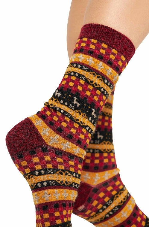 Patchwork Socken CANDELA - 67% Alpaka