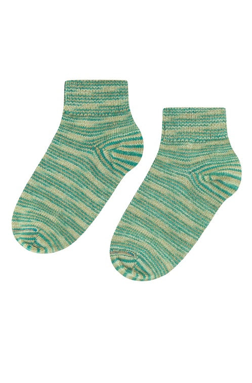 Socken FREIZEIT meliert - 52% Alpaka grün meliert