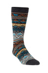 Socken INKA - 70% Alpaka blau apricot Einzelpaar