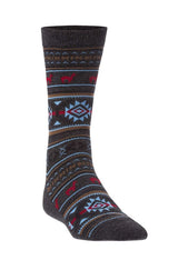 Socken JACQUARD - 70% Alpaka grau blau Einzelpaar