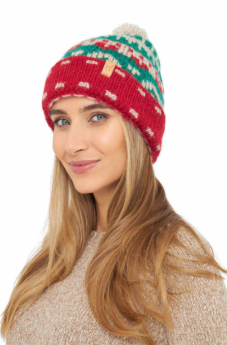 Alpaka Bommel-Mütze NAVIDAD mit 70% Alpaka und 23% Merino navidad one-size