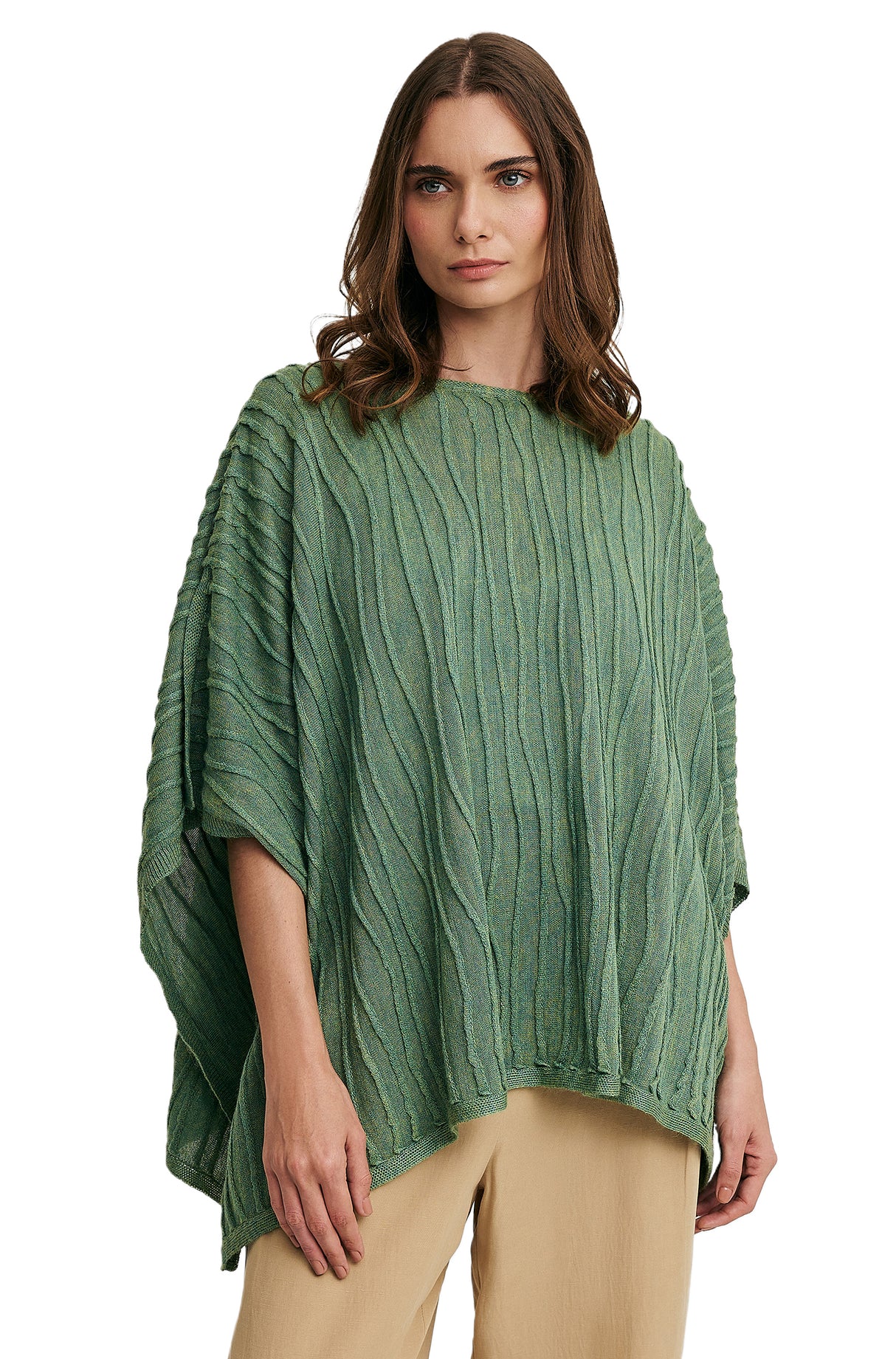 Alpaka Poncho WICHITA mit 70% Alpaka und 30% Seide jungle one-size