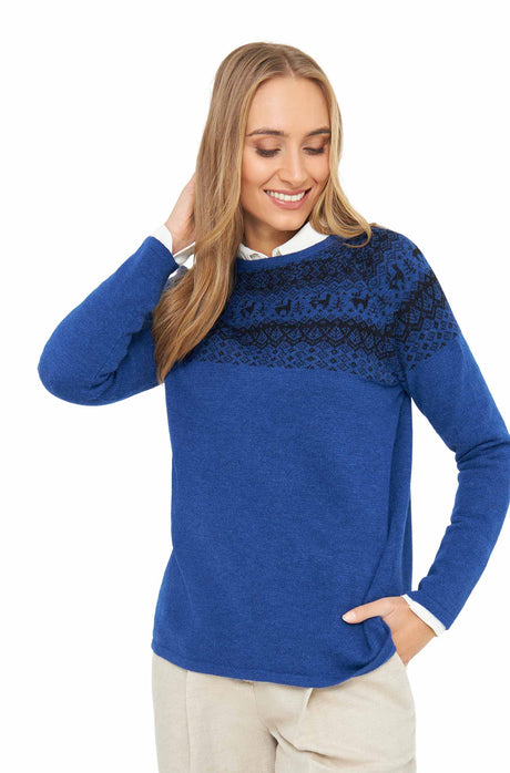 Alpaka Pullover ANDEN aus 100% Alpaka - blau