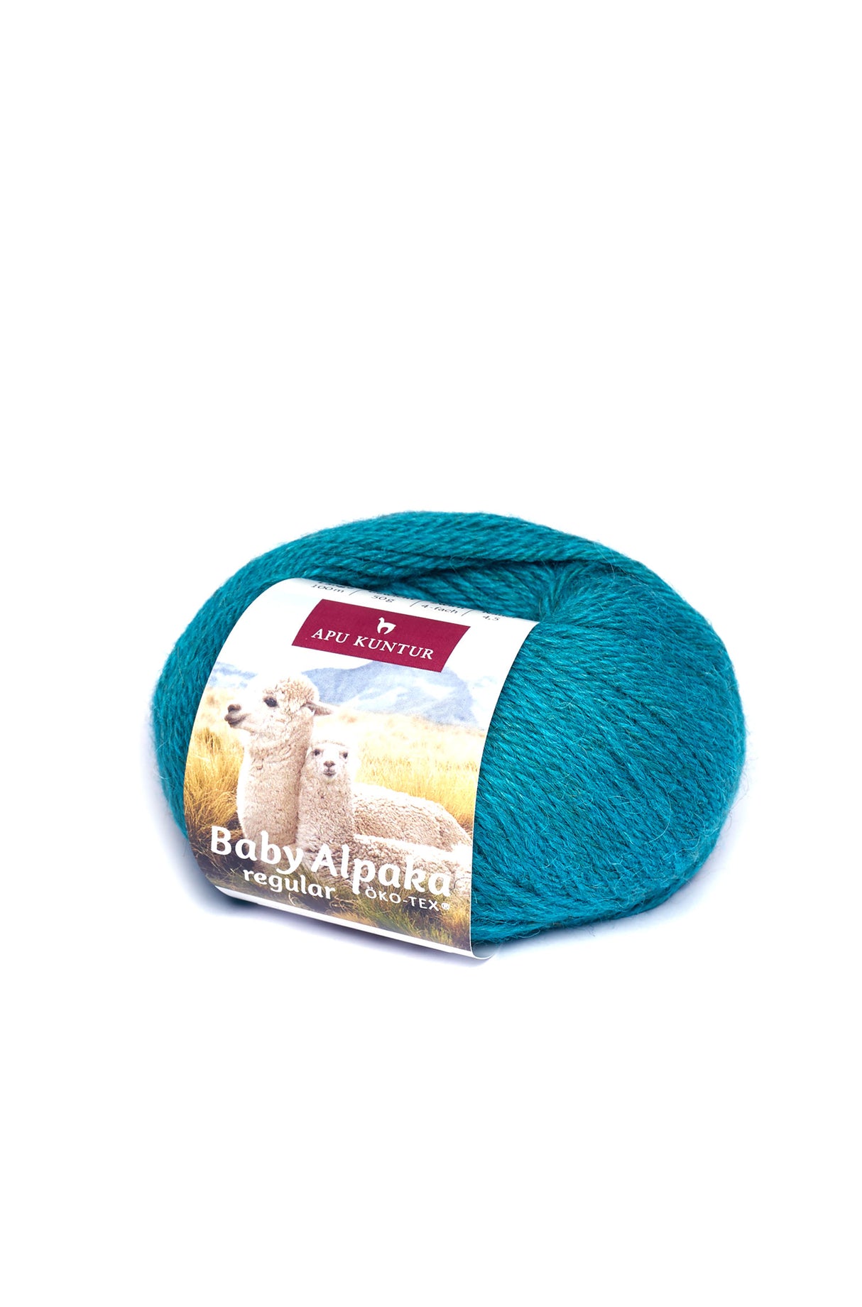 Alpaka Wolle REGULAR | 50g | 100% Baby Alpaka | 36 Farben 20 türkis one-size