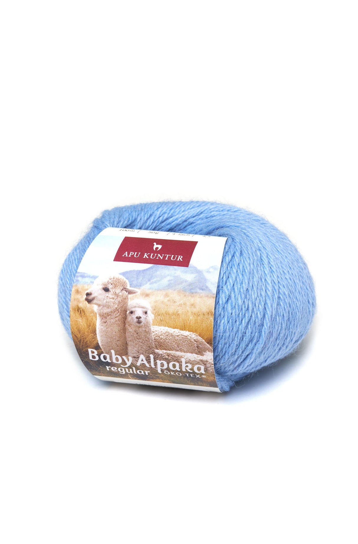 Alpaka Wolle REGULAR | 50g | 100% Baby Alpaka | 36 Farben 30 eisblau one-size