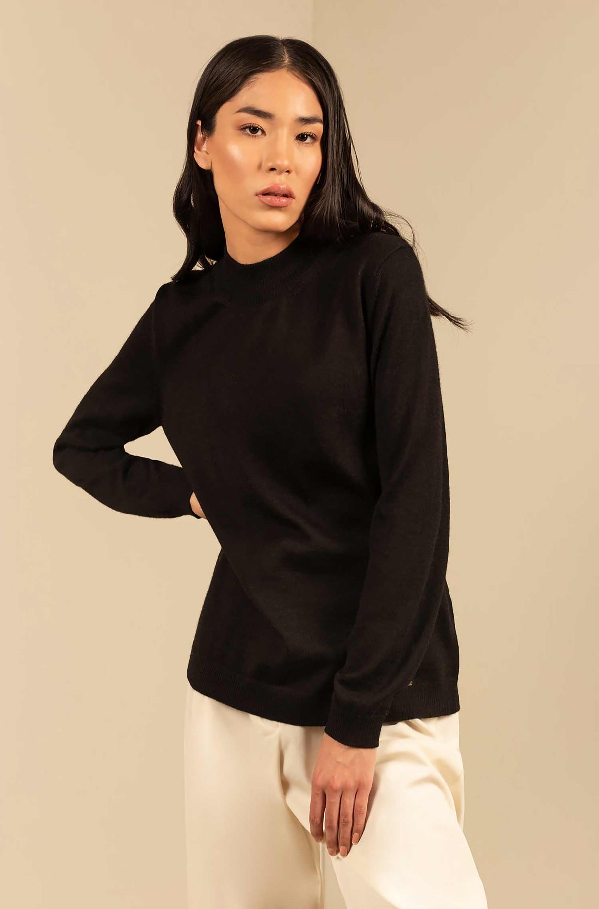 Alpaka Pullover ANAHI mit Turtleneck black