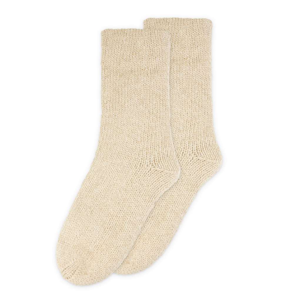 Alpaka Haus- und Kuschelsocken - 100% Alpaka beige