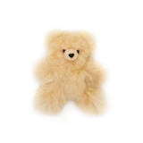 Premium Felltier TEDDYBÄR (20cm) aus 100% Alpaka-Echtfell beige 20 cm