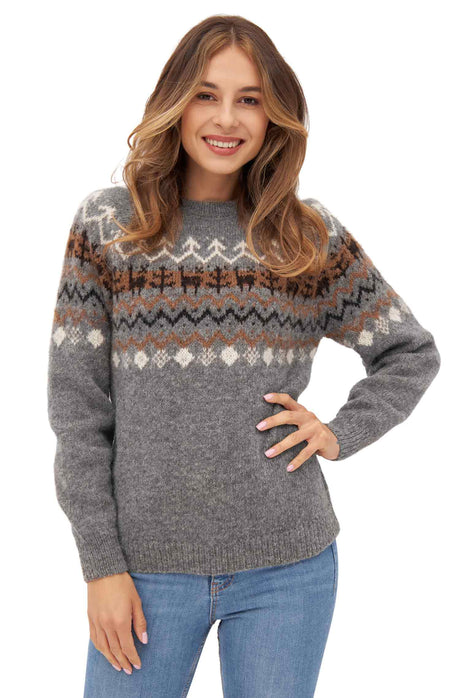 Pullover NATURA aus 100% Alpaka ungefärbt anthrazit