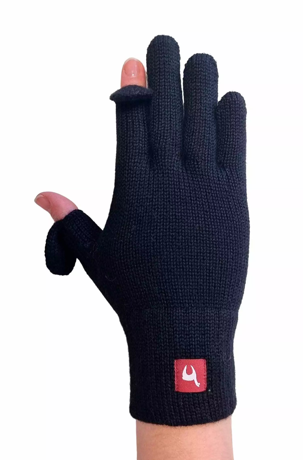 Fingerhandschuhe TOUCH aus 100% Alpaka schwarz