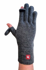 Fingerhandschuhe TOUCH aus 100% Alpaka anthrazit