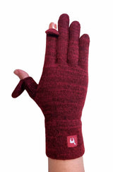 Fingerhandschuhe TOUCH aus 100% Alpaka rot meliert