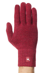 Alpaka Fingerhandschuhe UNI aus 100% Alpaka rot meliert