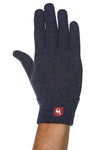 Alpaka Fingerhandschuhe UNI aus 100% Alpaka blau meliert