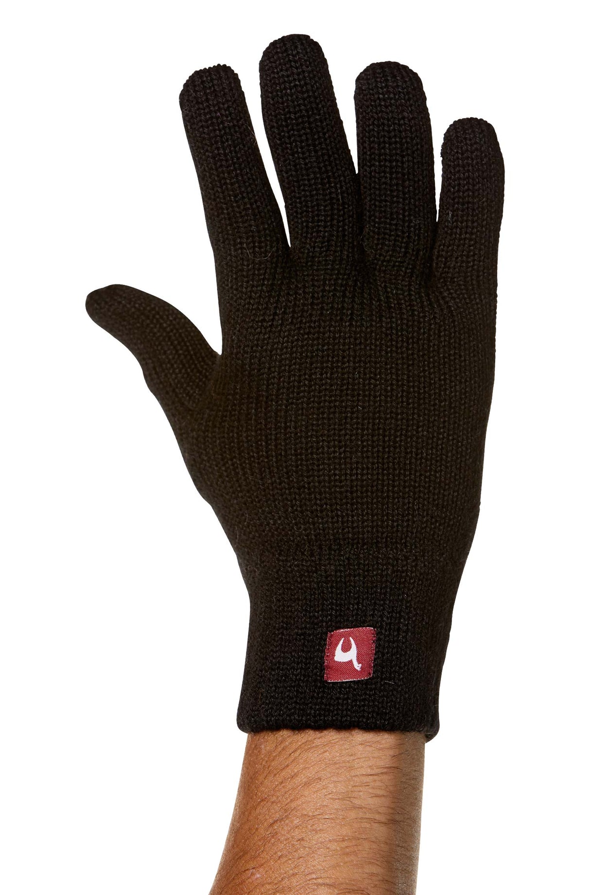 Alpaka Gefütterte Fingerhandschuhe UNI aus 100% Alpaka schwarz