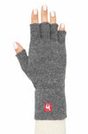 Alpaka Handschuhe HALBFINGER aus 100% Alpaka grau