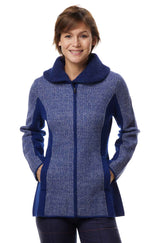 Jacke Damen MUJAL ELEGANT mit 60% Alpaka blau