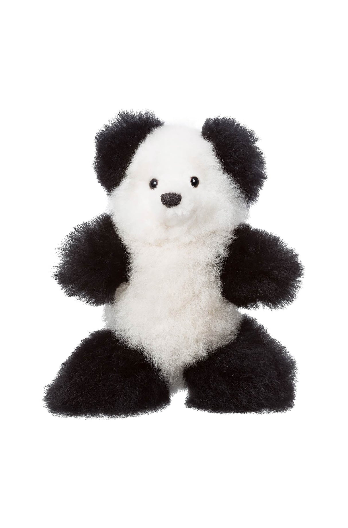 Alpaka Kuscheltier TEDDY (15cm) aus Alpaka Fell schwarz weiss 15 cm