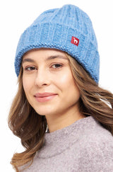 Alpaka Mütze BIANCA aus 70% Alpaka und 23% Merino sky blue one-size