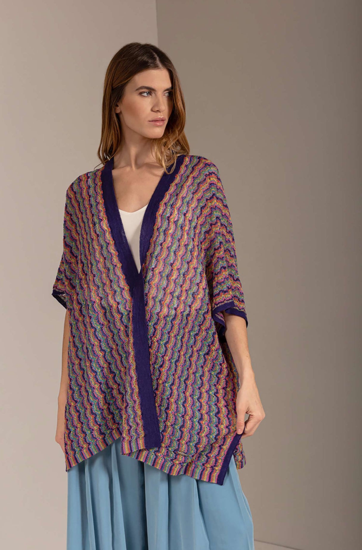 Alpaka Poncho ULEG mit 70% Alpaka und 30% Seide spazio one-size