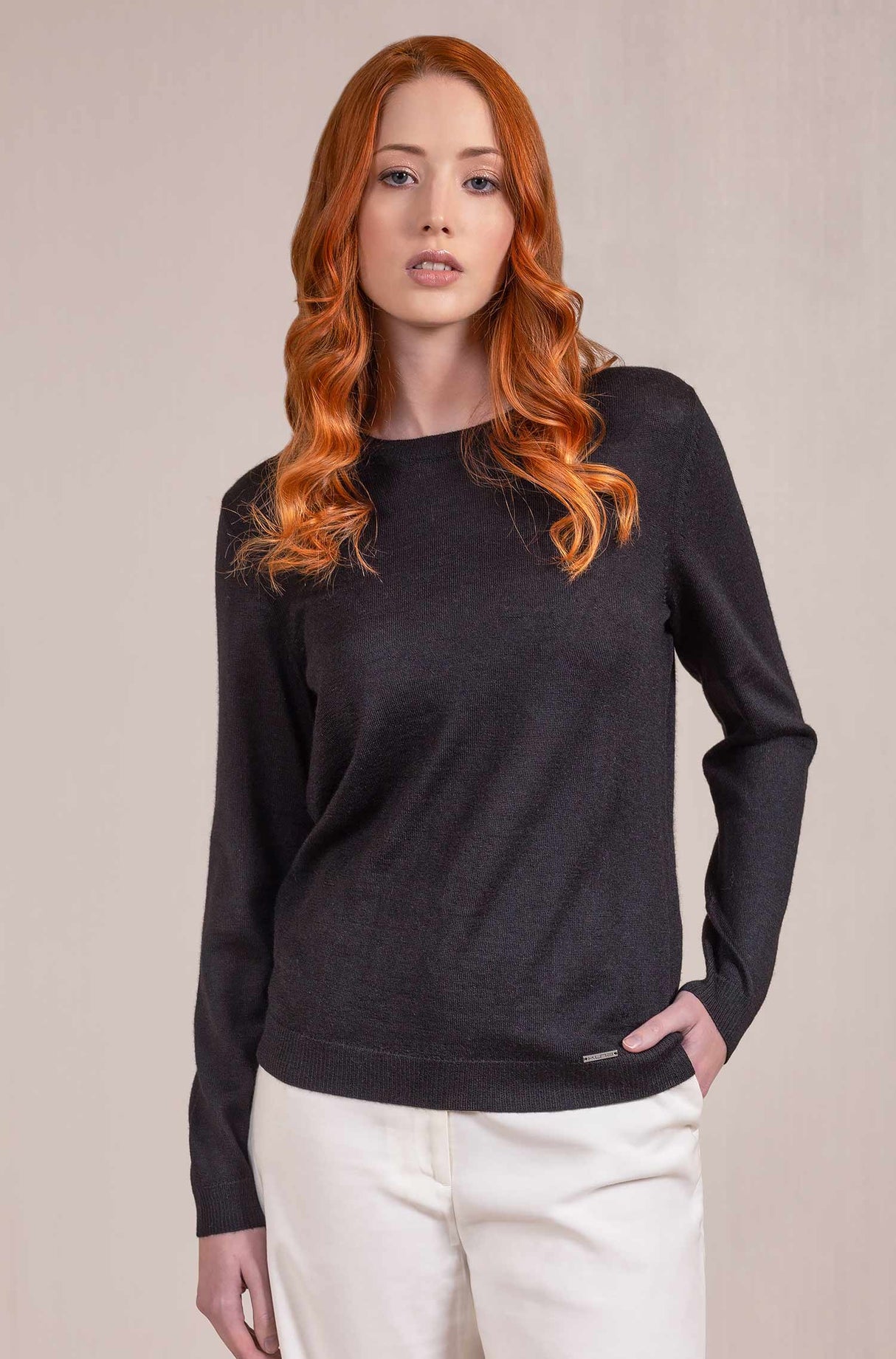 Alpaka Pullover ALEXIA aus 100% Alpaka black