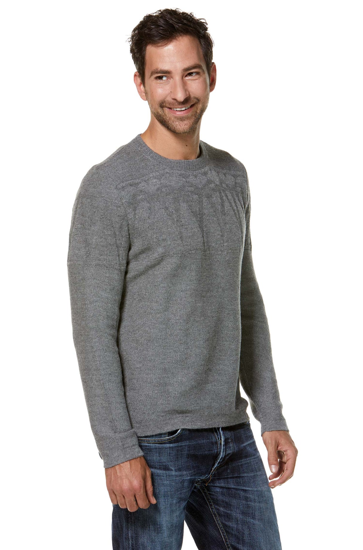 Alpaka Pullover HUGO aus 100% Alpaka grau