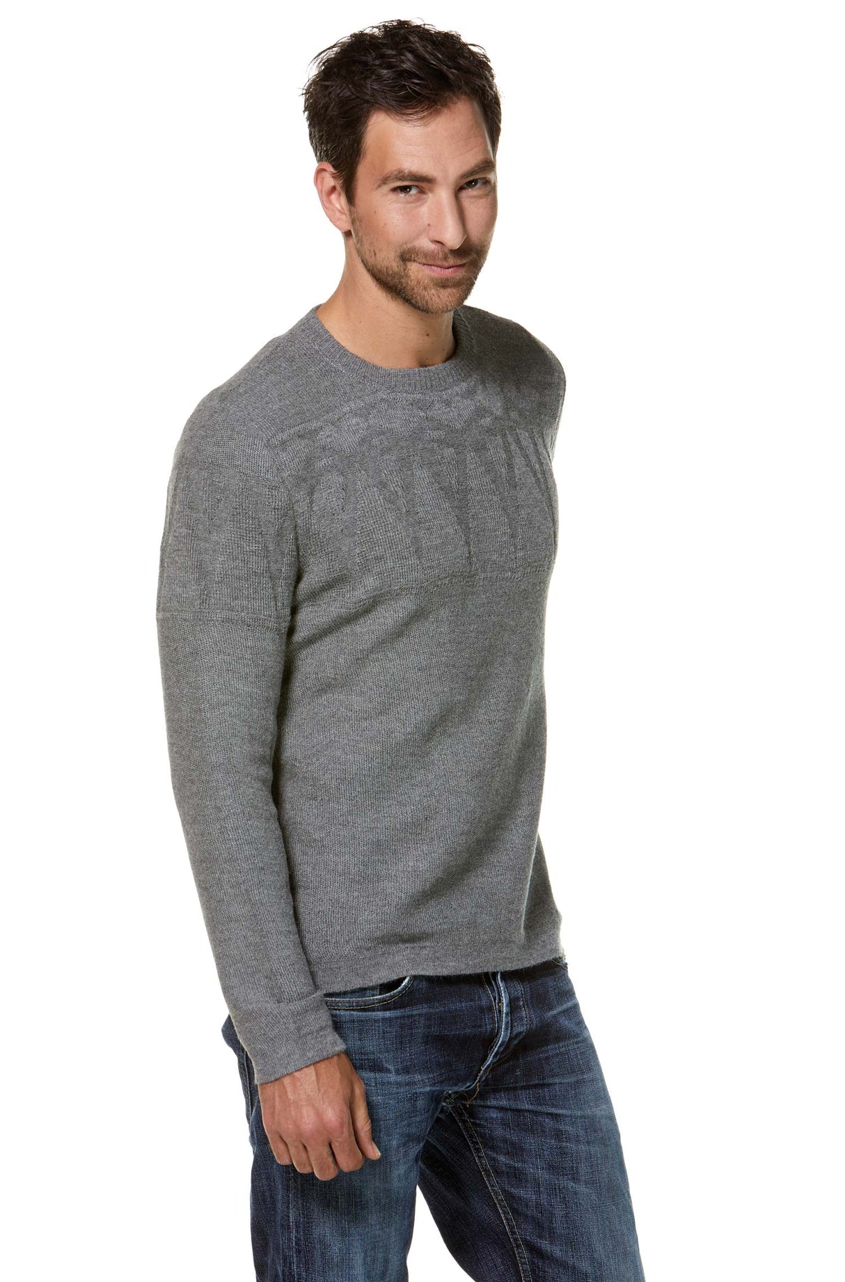 Alpaka Pullover HUGO aus 100% Alpaka grau