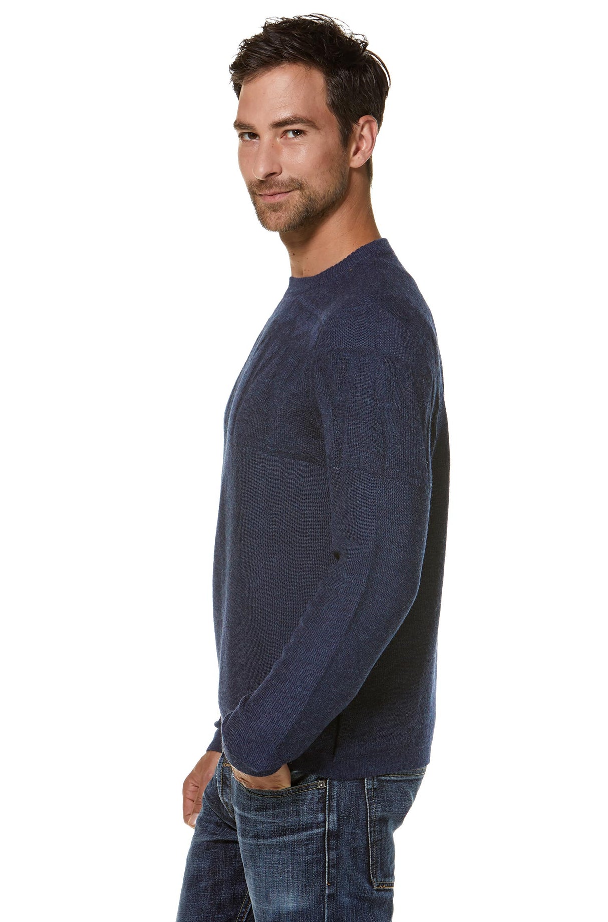 Alpaka Pullover HUGO aus 100% Alpaka blau