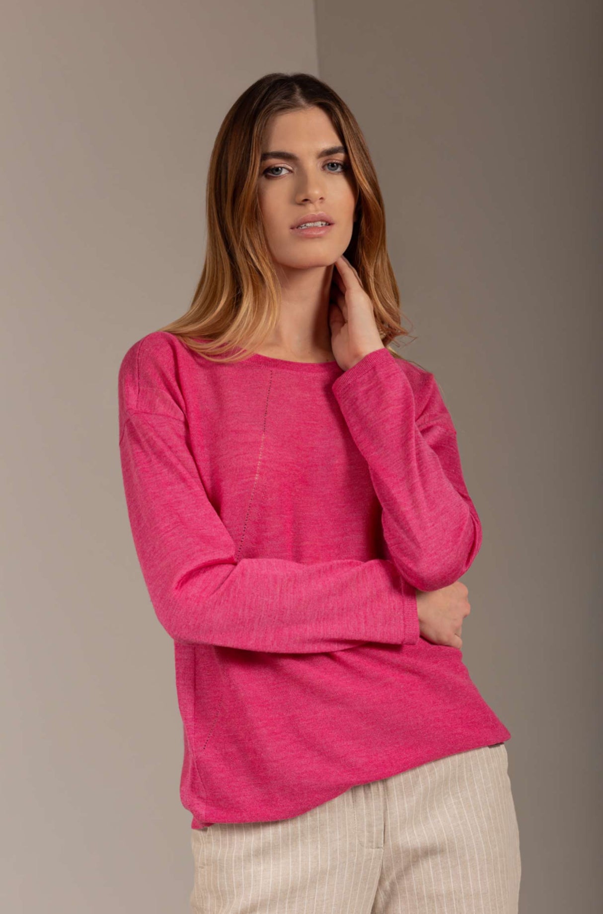 Alpaka Damen Pullover UTOPIA aus 70% Alpaka und 30% Seide aida