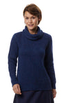 Rollkragen Pullover ASA aus 70% Alpaka und 23% Merino blau