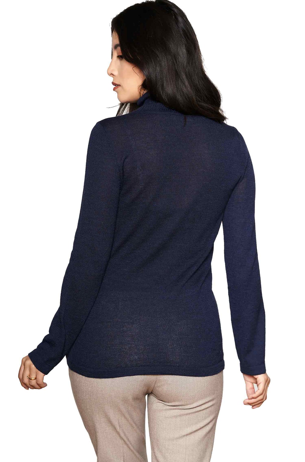 Damen Rollkragen Pullover MADAI aus 70% Alpaka und 30% Seide