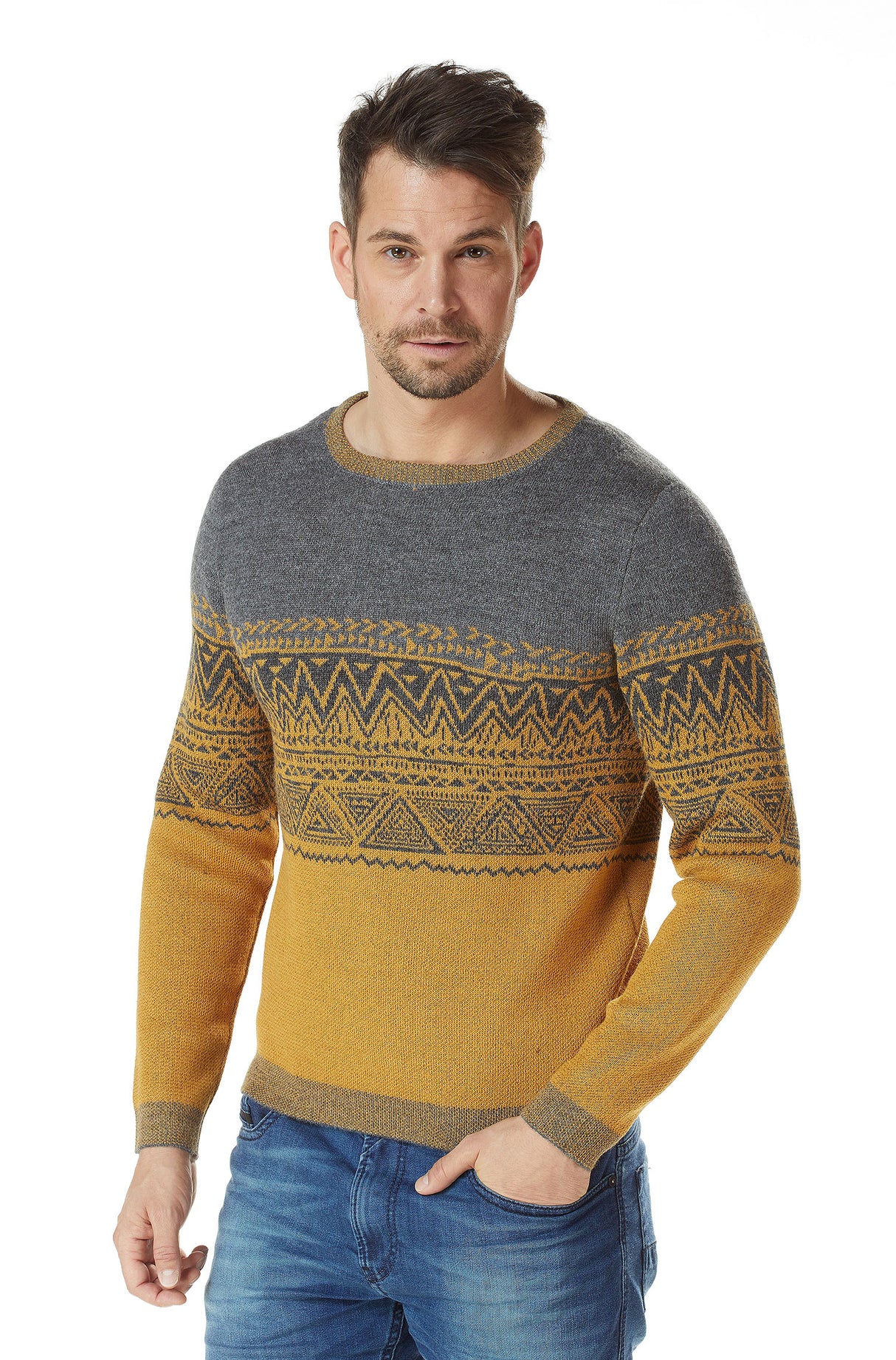 Herren Rundhals Pullover GIORGIO aus 100% Alpaka