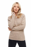 Alpaka Rundhals Pullover MOANA aus 60% Alpaka und 30% Merino sand