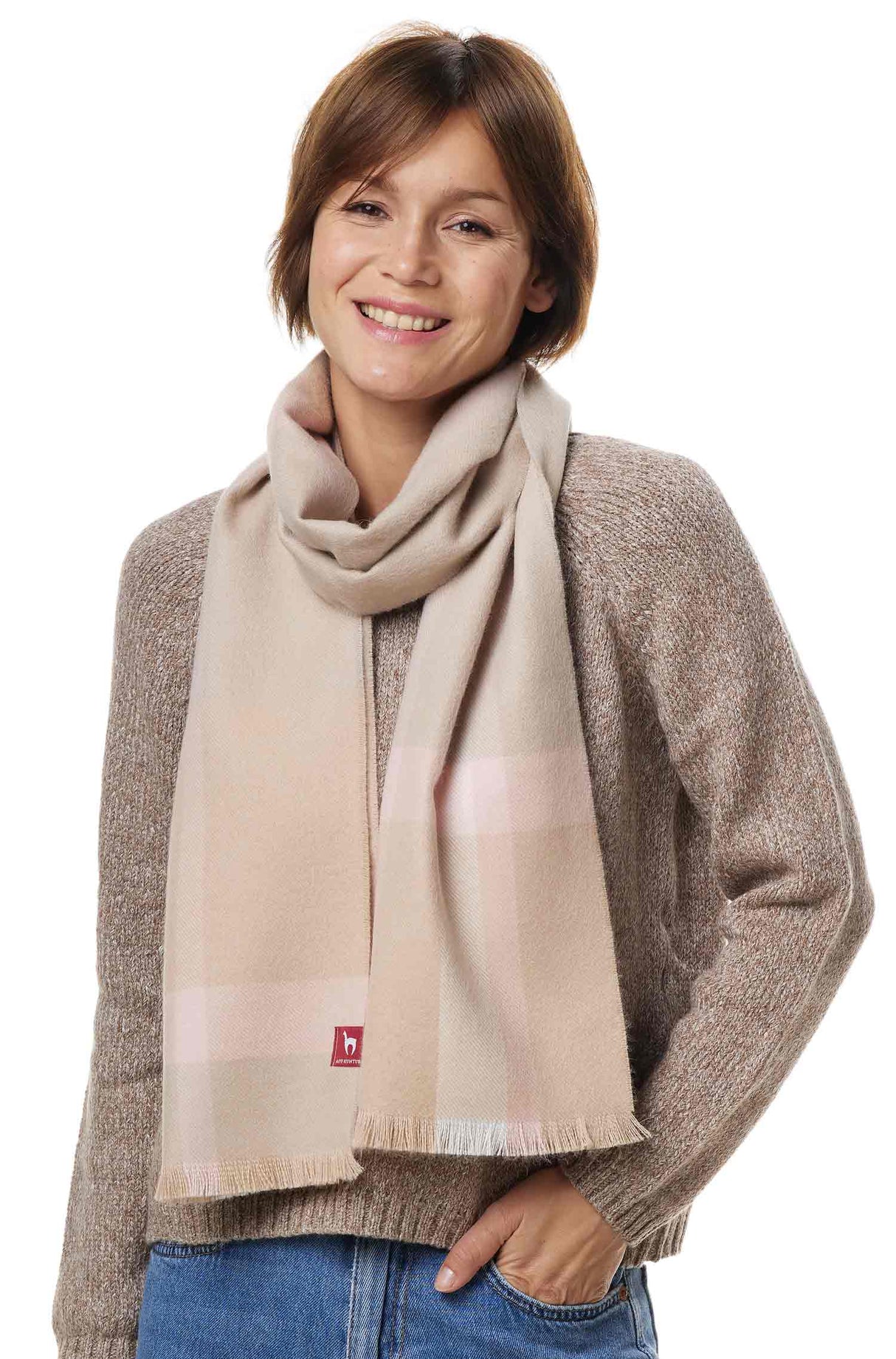 Alpaka Schal GALANO aus 100% Alpaka beige one-size