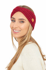 Alpaka Stirnband SUAVE mit Twist | 100% Alpaka rot one-size