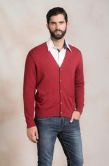 Alpaka Strickjacke Herren ANTONY aus 100% Alpaka vermouth