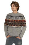 Alpaka Strickjacke Herren FIESTA aus 100% Alpaka grau