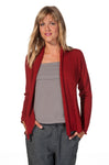 Alpaka Strickjacke PENELOPE aus 100% Alpaka rot meliert