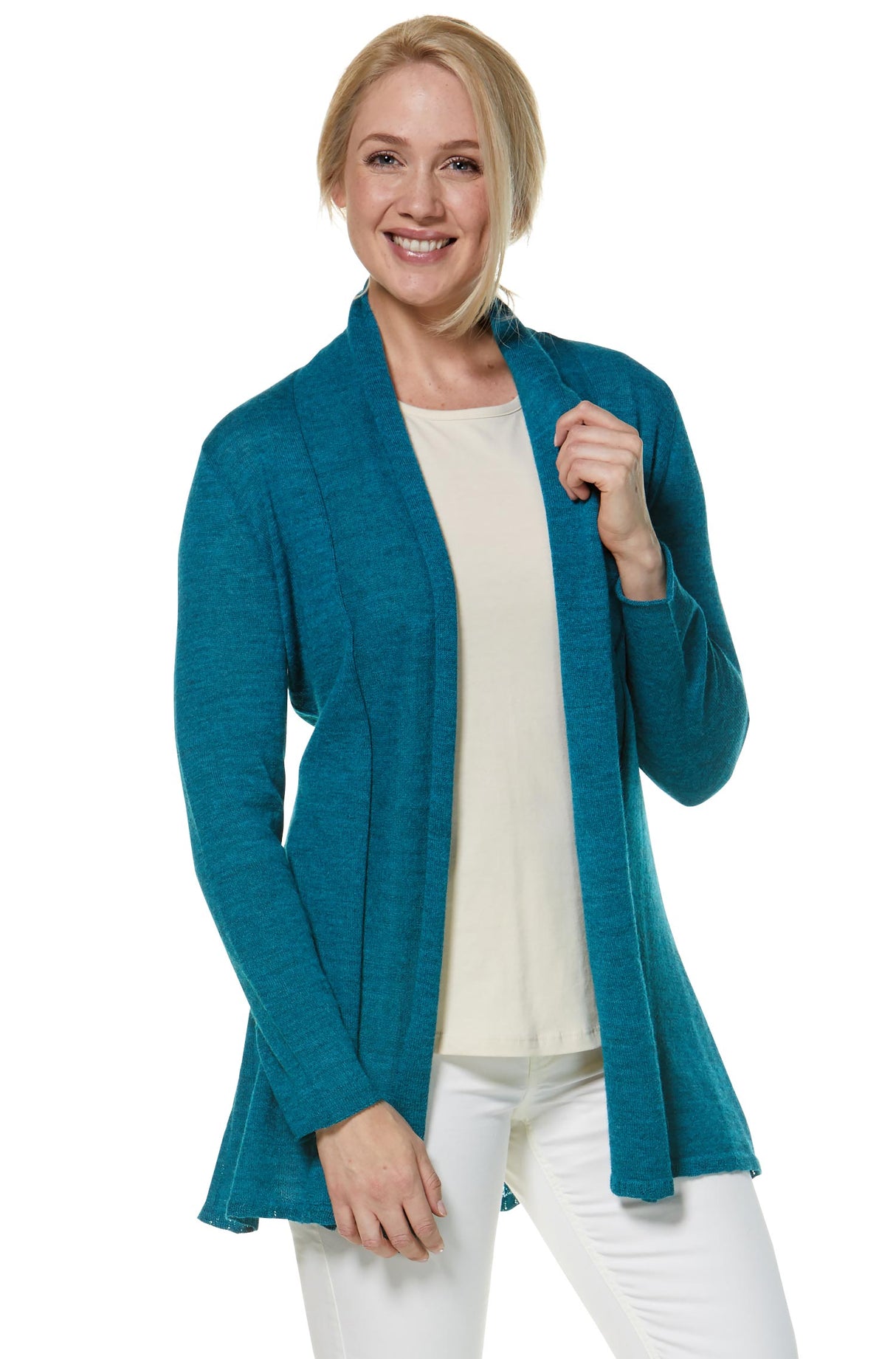 Alpaka Strickjacke PENELOPE LONG aus 100% Alpaka