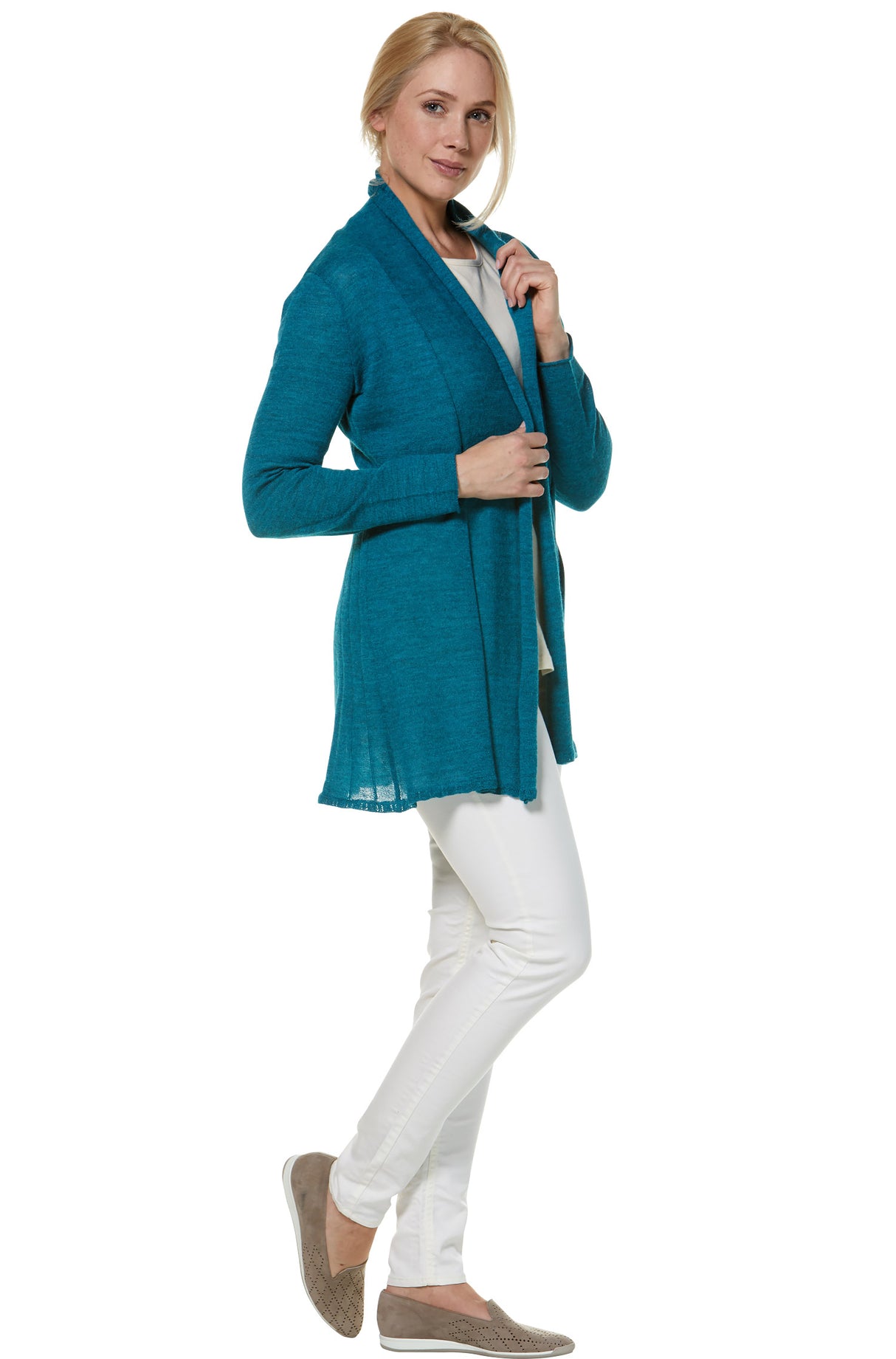 Alpaka Strickjacke PENELOPE LONG aus 100% Alpaka