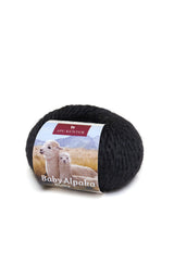 Alpaka Wolle BULKY | 50g | 100% Alpaka 01 schwarz one-size